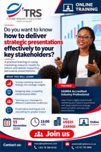 Topline Research Solutions online strategic presentations training on 11 November 2026