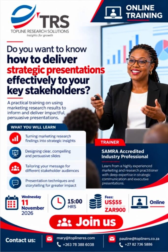 Topline Research Solutions online strategic presentations training on 11 November 2026